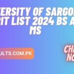 University of Sargodha Merit List 2024 BS and MS