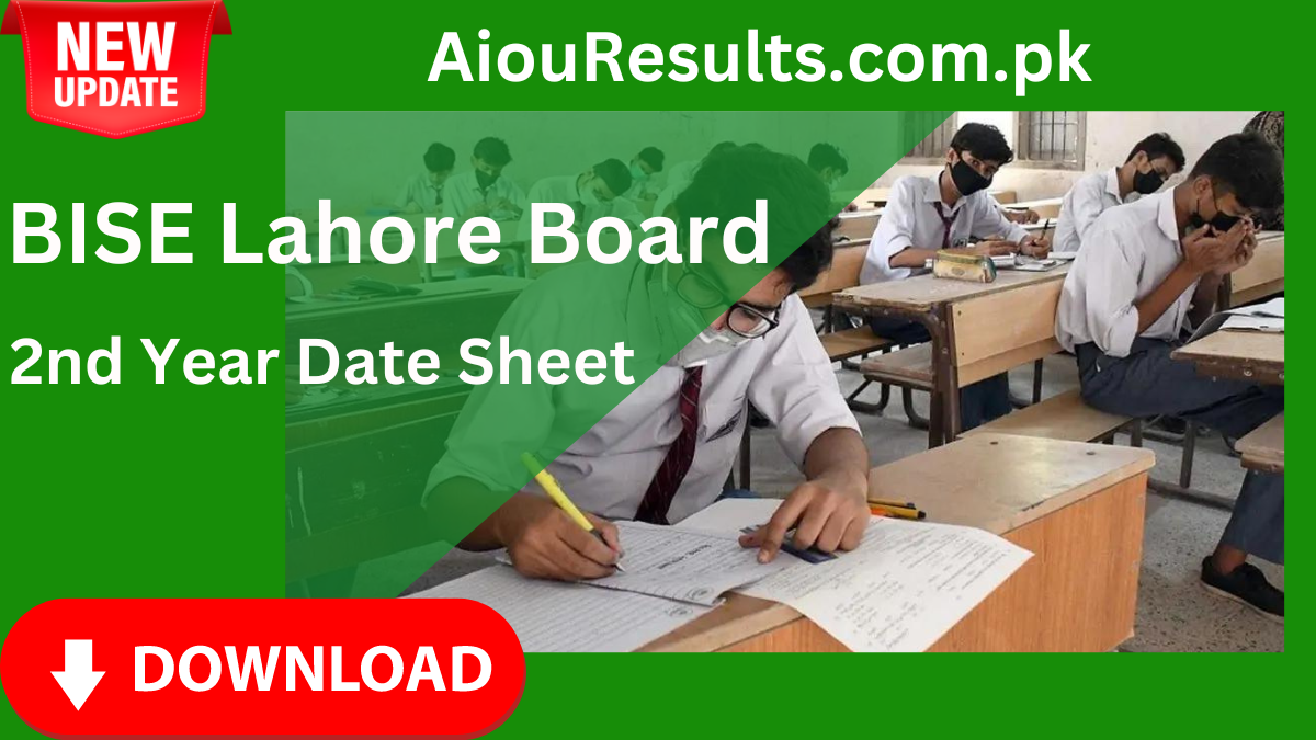 BISE Lahore Board Inter 2nd Year Date Sheet