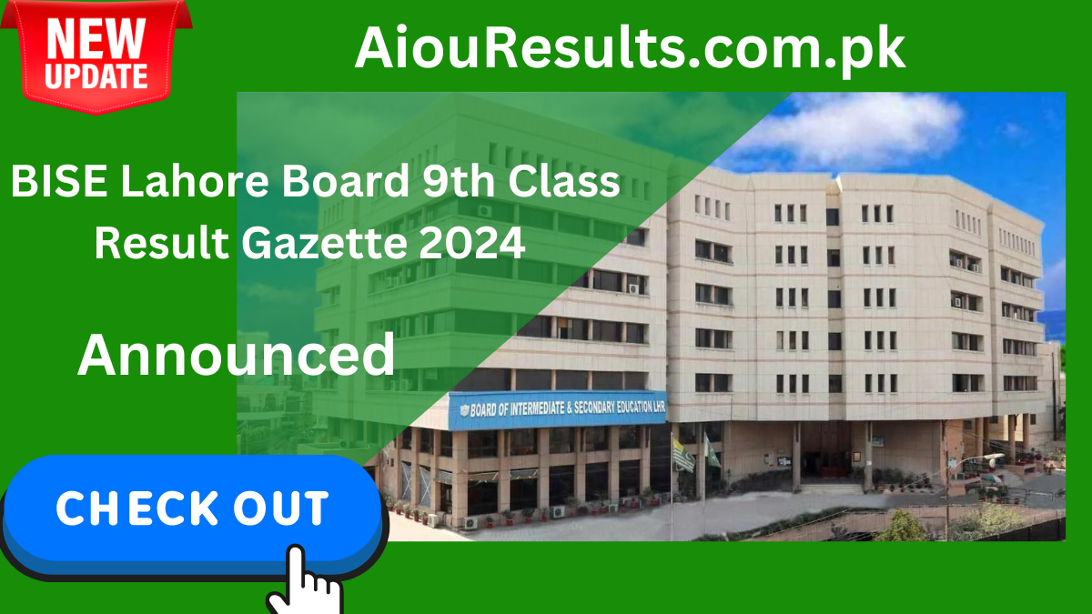 BISE Lahore Board 9th Class Result Gazette 2024