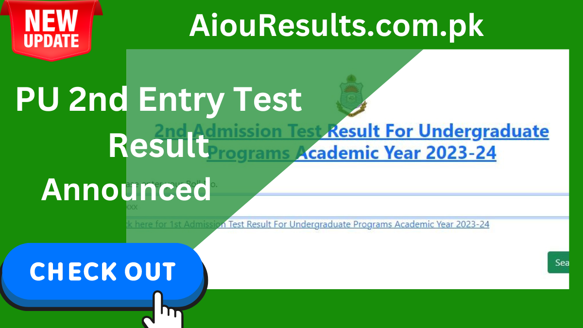 PU 2nd Entry Test Result 2024 Held on 21 July