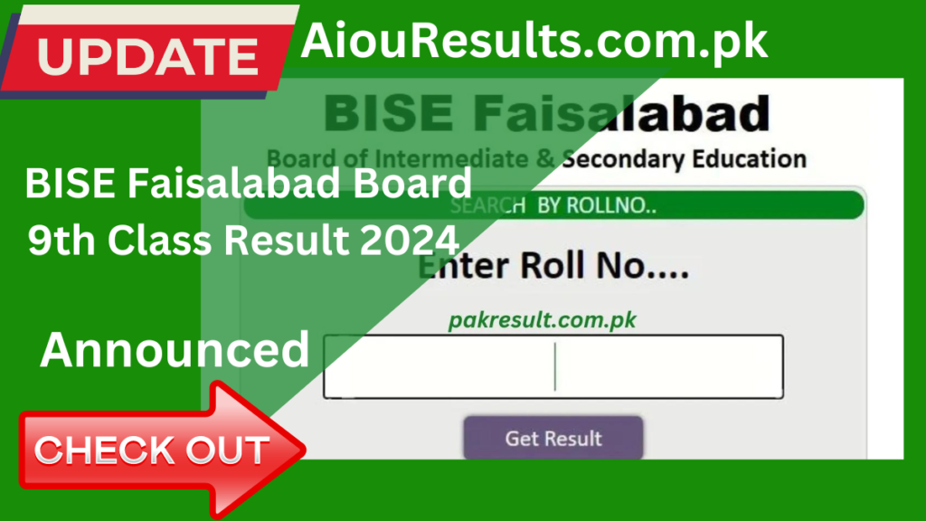 BISE Faisalabad Board 9th Class Result 2025 by Roll Number