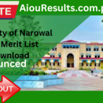 University of Narowal UON Merit List Download