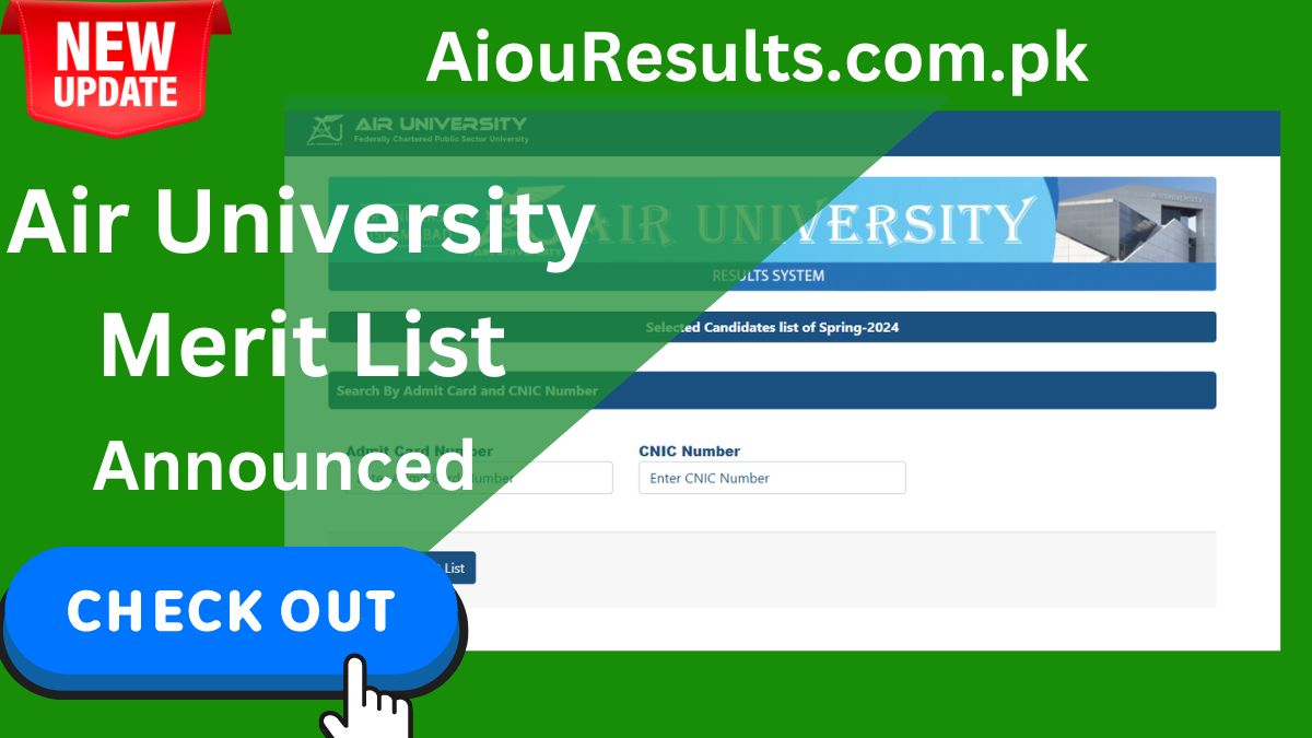 Air University Merit List 2024